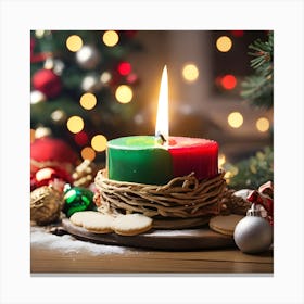 Christmas Candle Canvas Print