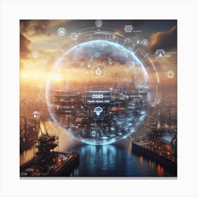 Futuristic Cityscape 1 Canvas Print