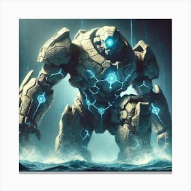 Cascade Sovereignty Scifi Sentinel Golems Canvas Print