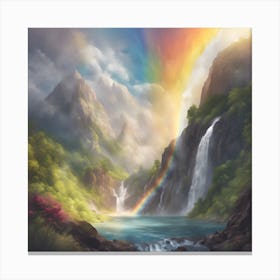 Rainbow Over Waterfall Canvas Print