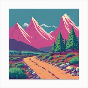 Pink Mountains Canvas Print