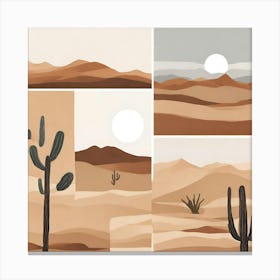 Desert Tranquility Earth Tones In Minimal Harmony Canvas Print