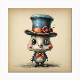 Rabbit In Top Hat 6 Canvas Print