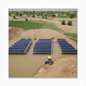 Solar Panels In A Field 1 Canvas Print