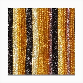 Gold And Black Stripes Canvas Print