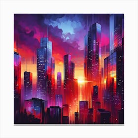 Futuristic Cityscape 1 Canvas Print