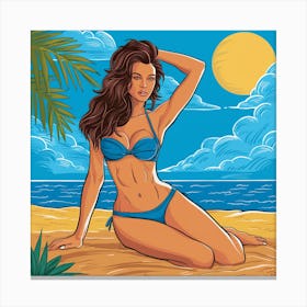 Girl In Bikini Canvas Print