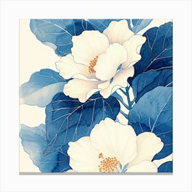 Blue And White Flowers Canvas Print