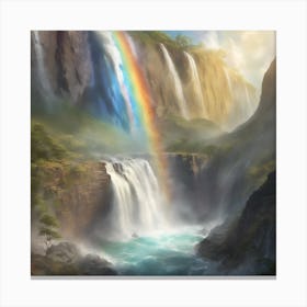 Rainbow Over Waterfall 1 Canvas Print