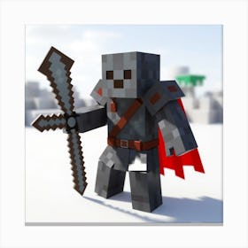 Minecraft Skeleton Canvas Print