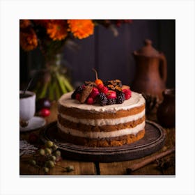 Delicious Cake Vintage Style Canvas Print