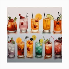 Default Cocktails For Different Seasons Aesthetic 1 Canvas Print