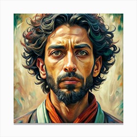 Intense Portrait Of A Bearded Man Canvas Print