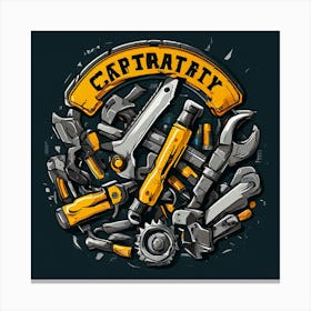 Logo Vector Tools Wrench Hammer Screwdriver Saw Pliers Drill Gear Nuts Bolts Spanner Ch (12) Canvas Print