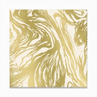 Gold Marble Square Canvas Print
