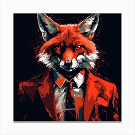 Fox In Suit Canvas Print