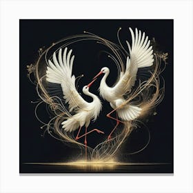 White Storks Canvas Print