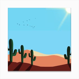 Cactus In The Desert Canvas Print