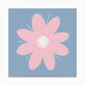 A White And Pink Flower In Minimalist Style Square Composition 255 Canvas Print