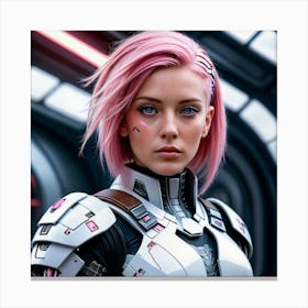 Sci-Fi Girl With Pink Hair 1 Canvas Print