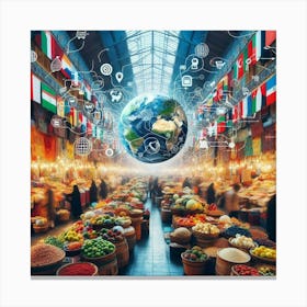 Global Food Market Canvas Print