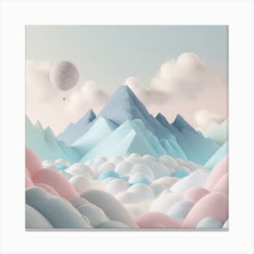 Firefly An Illustration Of A Beautiful Majestic Cinematic Tranquil Mountain Landscape In Neutral Col (62) Canvas Print