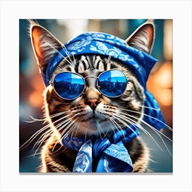 Cat With Sunglasses Canvas Print