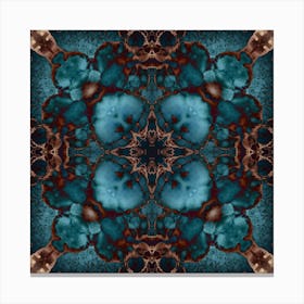 Abstract Fractal Blue Stained Glass 1 Canvas Print