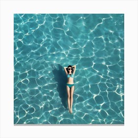 Woman Laying In The Water Canvas Print