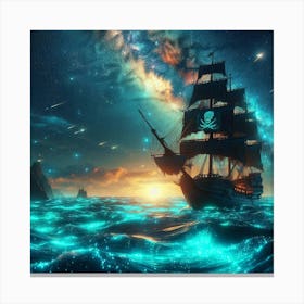 Pirate Ship In The Ocean 1 Canvas Print