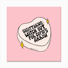 Sagittarius Conversation Heart Canvas Print