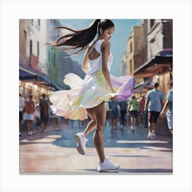 Shuffle Dancing Through The Streets Of Spain - by Miezette Canvas Print