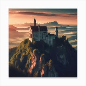 A Picture Of A Castle On A Rocky Hill With A Movie Like Feel Canvas Print