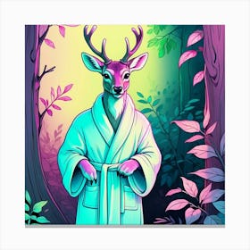 Deer In Bathrobe 8 Canvas Print