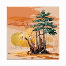 Tree In The Desert Canvas Print