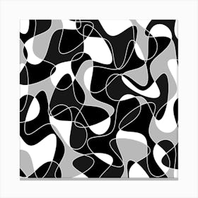 Abstract Black And White Pattern 3 Canvas Print
