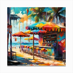 A Captivating Beach Bar By The Shore 1 Canvas Print