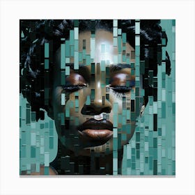 Abstract Portrait Of A Black Woman Canvas Print