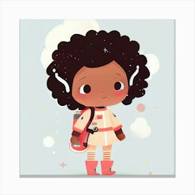 Little Girl In Space 2 Canvas Print