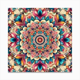 Flowers Mandala 3 Canvas Print