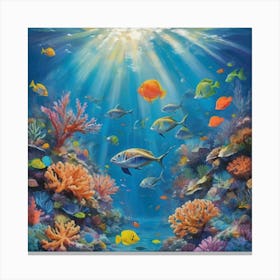 Under The Sea Paintings Art Print Canvas Print