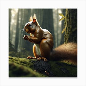 Red Squirrel In The Forest 61 Canvas Print