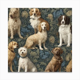 William Morris Inspired Dogs Collection Canvas Print