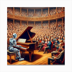 Robot Piano Player Canvas Print