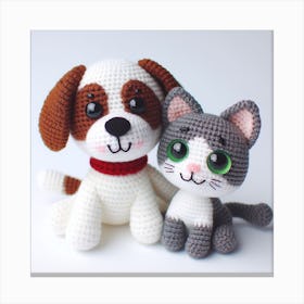 Amigurumi, dog and cat 2 Canvas Print