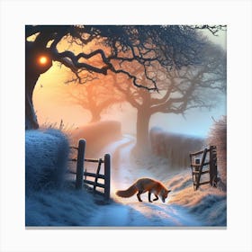 Fox In The Snow 8 Canvas Print