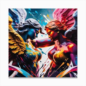 Angels Fighting Canvas Print