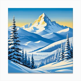 Snowy Mountains Canvas Print