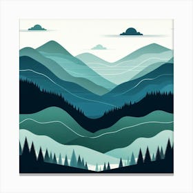 Abstract Mountain Landscape Canvas Print