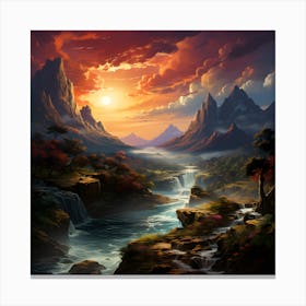 River Through The Mountains Two Canvas Print